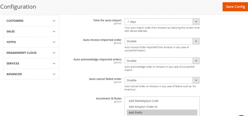 screenshot of Amazon Magento MultiChannel integration